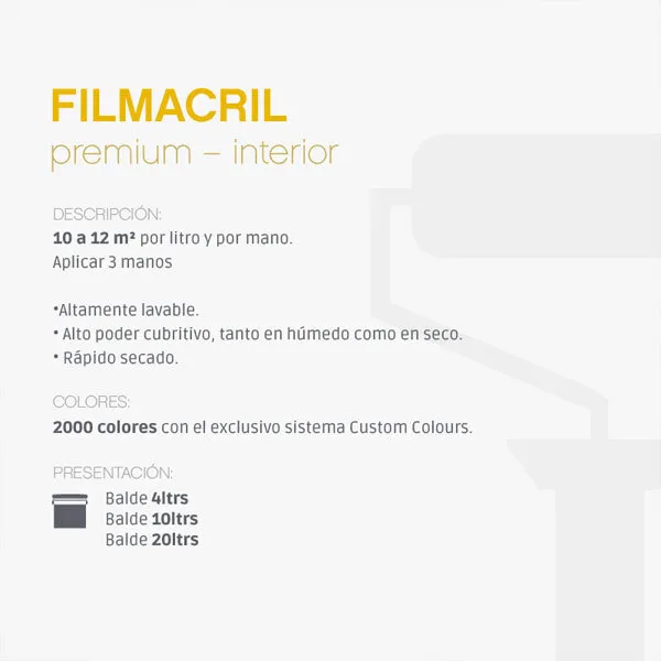 Pintura Látex Filmacril Interior Premium - Image 3